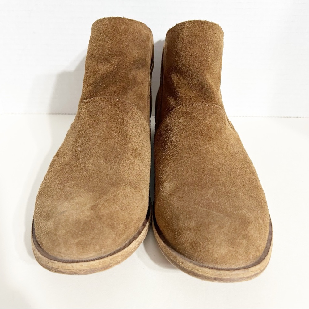 Kork-Ease Suede Ankle Booties Women’s 9.5 Brown Chelsea Slip-On With Back Zip - Picture 6 of 11